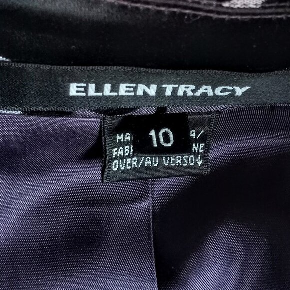 Ellen Tracy Purple & Black Print Blazer - Picture 6 of 7